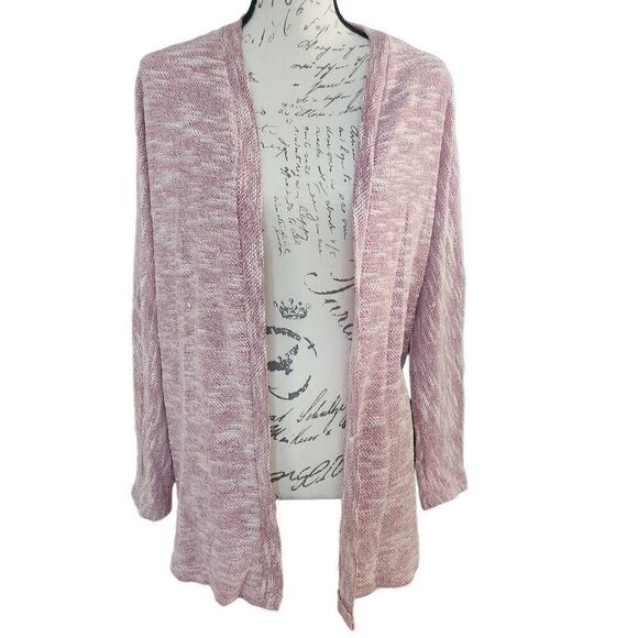 LA Hearts Women's Size Medium Wine Cream Open Front Kimono Cardigan - Picture 1 of 7